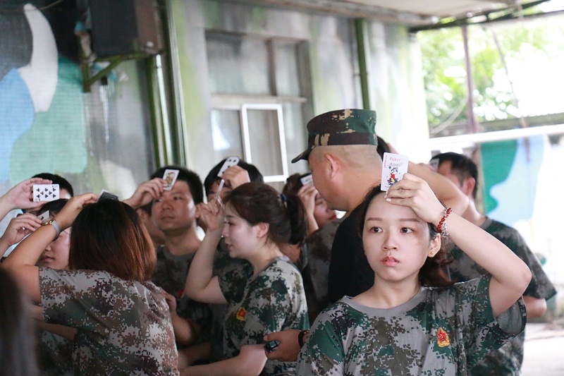 撲克列隊項目進行中